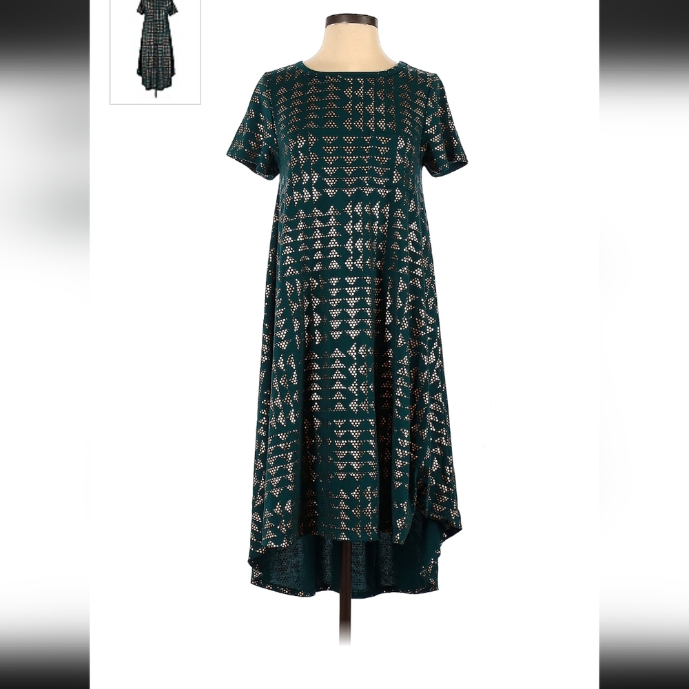 LULAROE Teal High Low Crewneck Dress